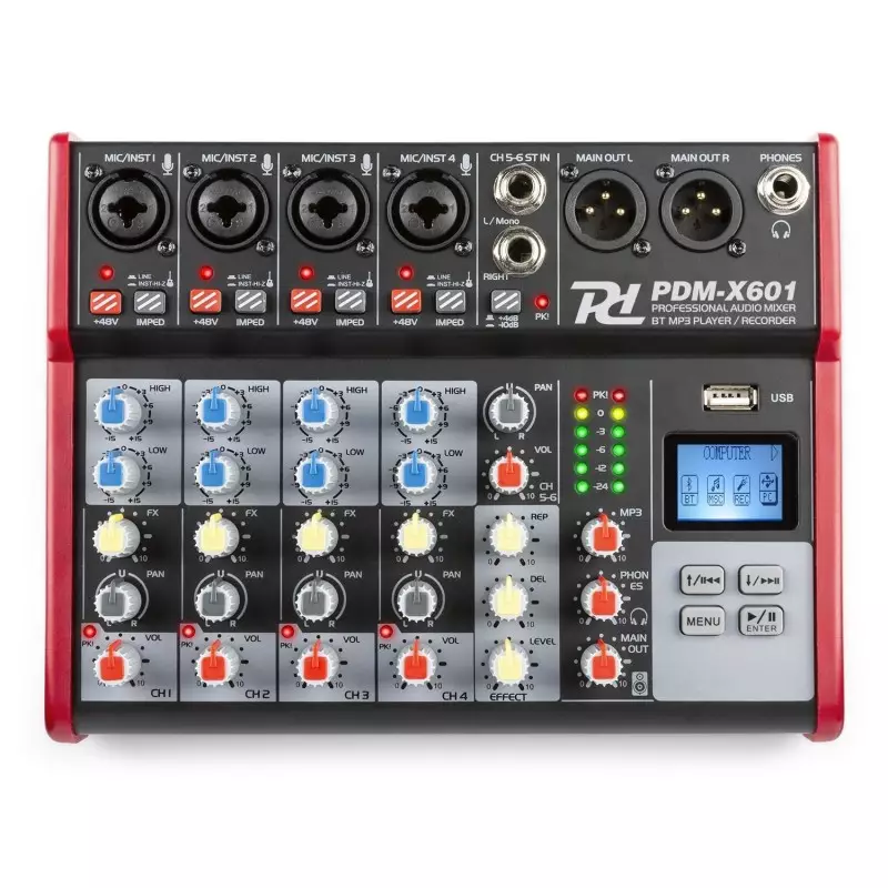Futchoy Table de mixage USB Bluetooth 7 canaux Live Studio Audio Table de mixage  DJ Console Amplificateur DJ Table de mixage DJ : : Instruments de  musique et Sono